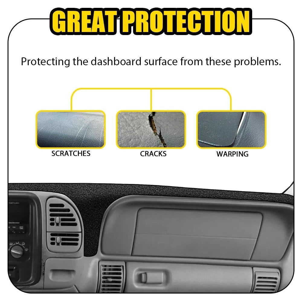 Black Dash Mat Dashboard Cover For Chevy Silverado C1500 C2500 C3500 1997 1998 A 6B93BC-57