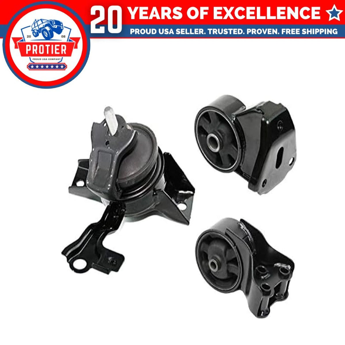 Fits 2003-2008 Hyundai Tiburon 2.7L w/AUTO Engine Motor Mount Set 3pcs : A7112, 6B93BC-57