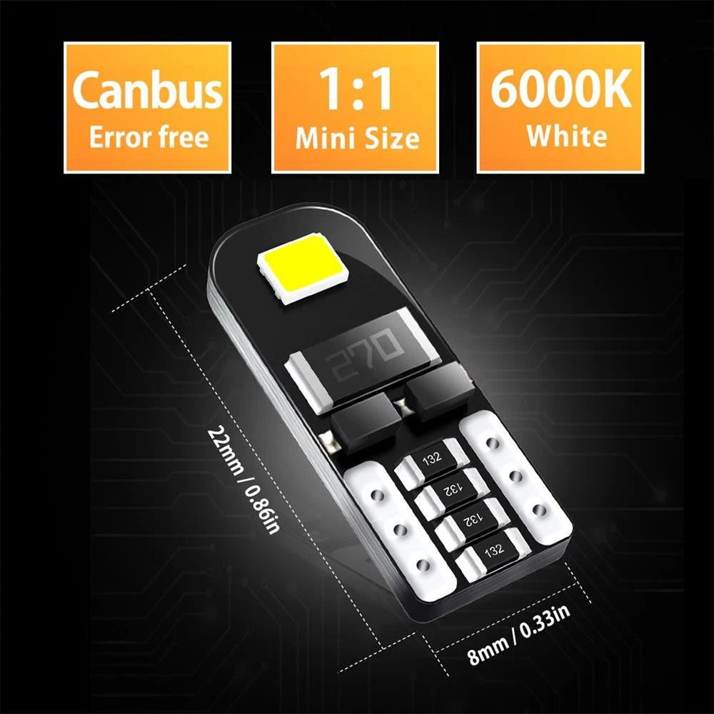 AUXITO 20pcs 6000K T10 194 168 Car Interior Kit Side Marker LED Light Bulb White AUXITO