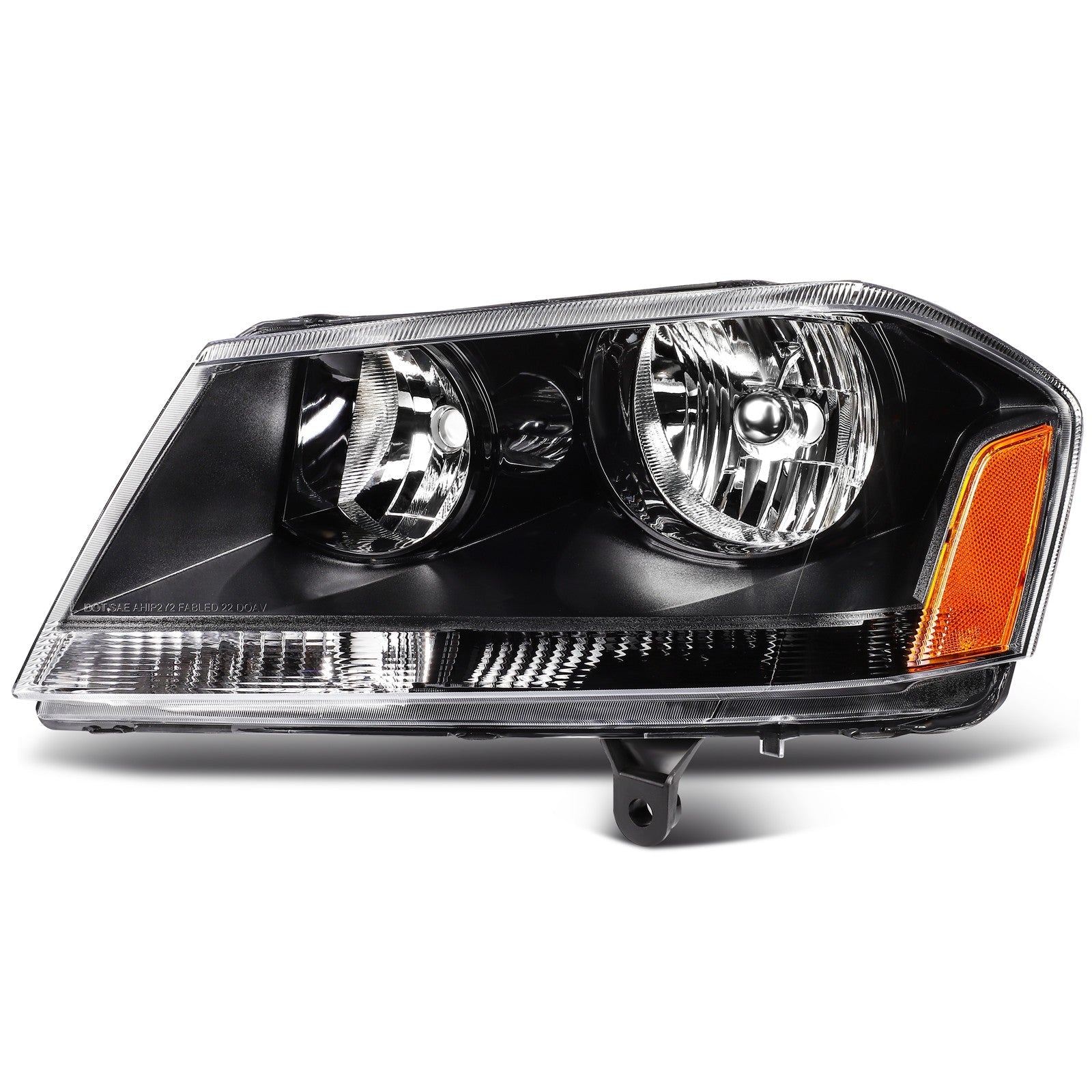 Pair Kit Halogen Headlights Assembly For 2008-2014 Dodge Avenger Black Amber KOEEP