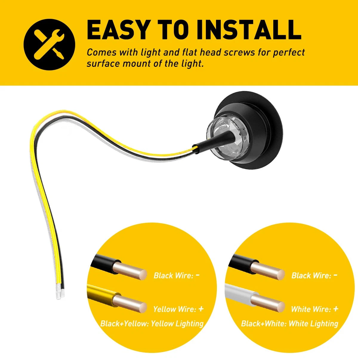 20X 3/4" Amber White Small Round Side Marker lights LED Mini Button lamps 12V EA 6B93BC-57