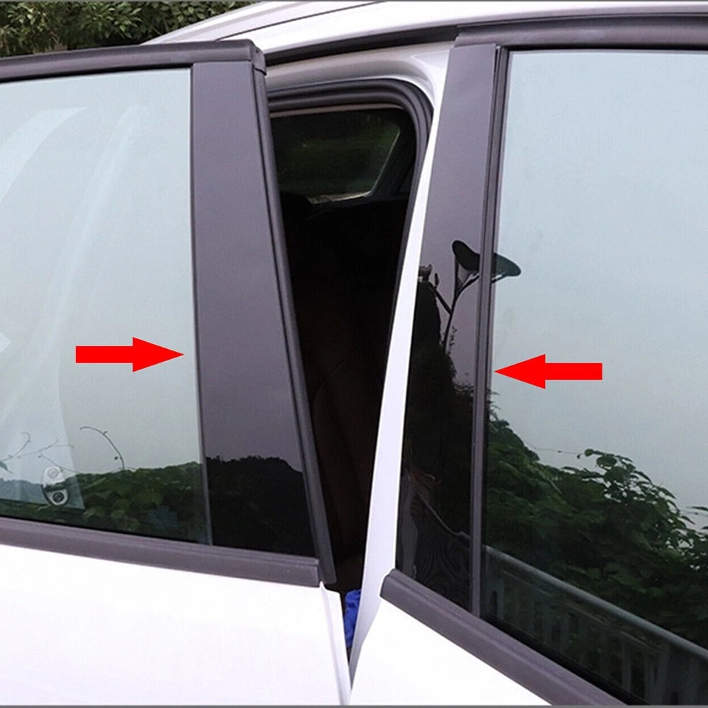 Black Pillar Posts 8pcs Set Cover Door Window Trim For Honda Civic 12-15 4dr EOA 6B93BC-57