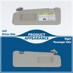 Gray Sun Visor Pair Left + Right Side For 08-13 Toyota Highlander W/Sunroof