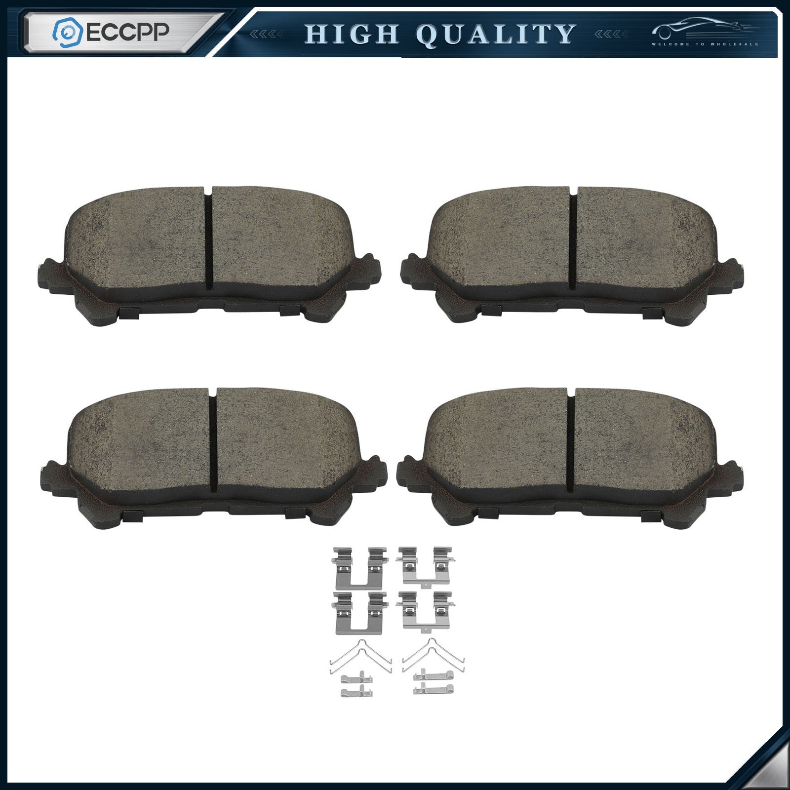 Rear Ceramic Brake Pads w/ Hardware for Honda Pilot Ridgeline Passport Acura MDX 6B93BC-57