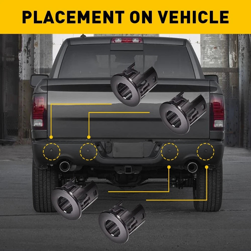 4pcs Parking Assist Sensor Bezels Fit For Ram Dodge 1500 14-18 Outer Front/Rear 6B93BC-57