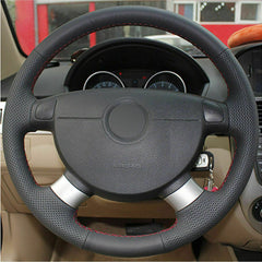 Leather Steering Wheel Hand-stitch on Wrap Cover For Buick Excelle Chevy Aveo