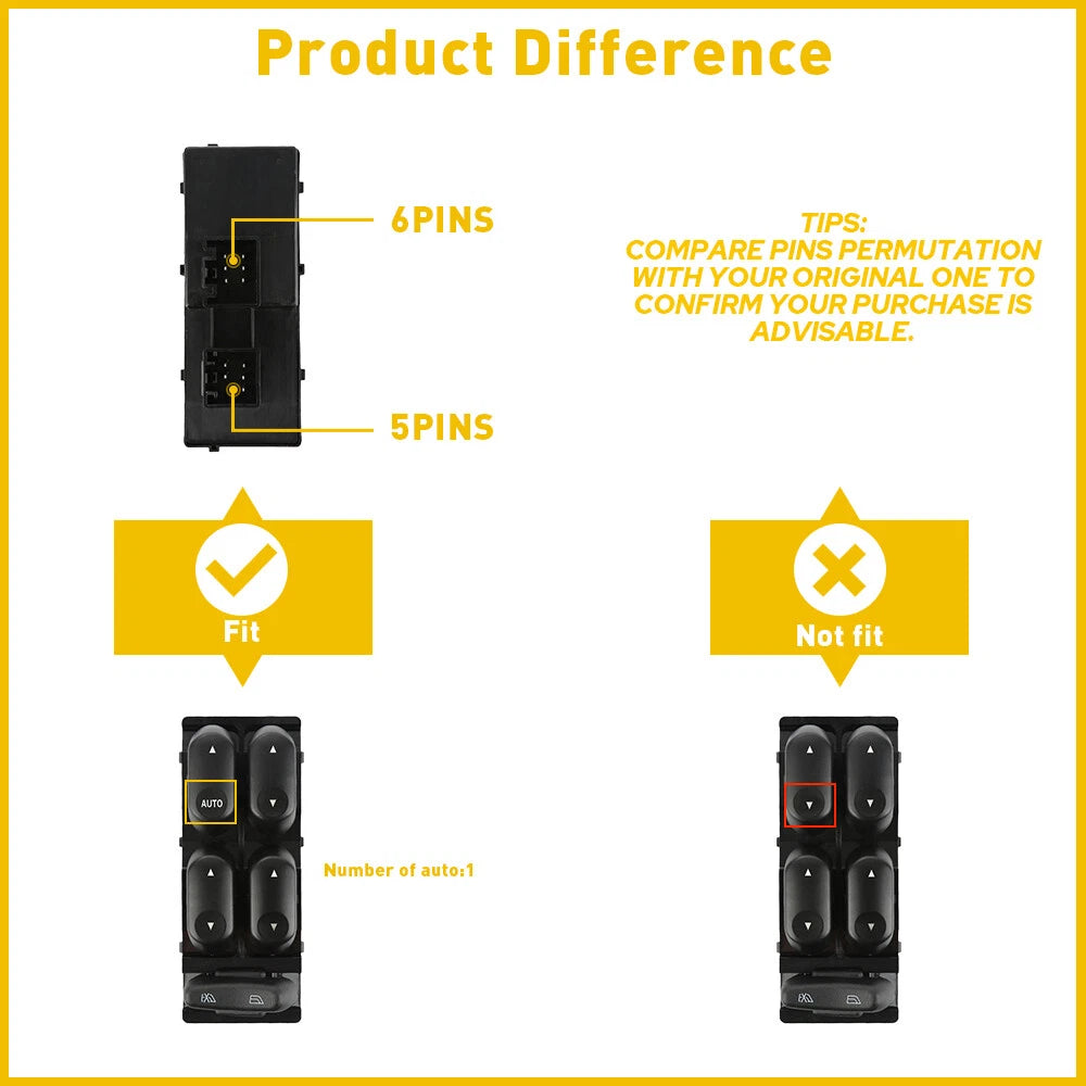 Master Power Window Switch FOR 02-07 Ford F250 F350 F450 Super Duty Crew Cab EOA 6B93BC-57