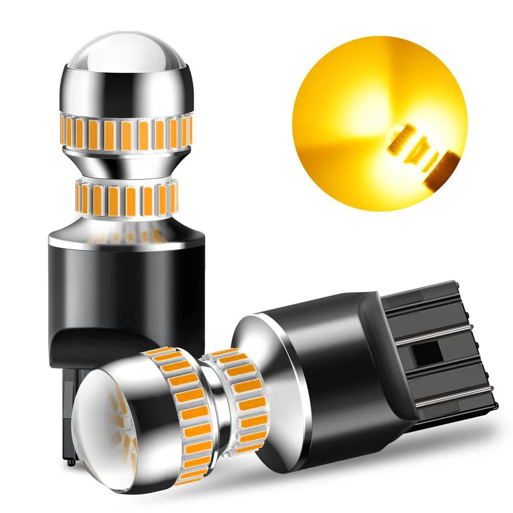 1-10Pcs AUXITO 360° 7443 7440 Amber Yellow LED Turn Signal Parking Light Bulbs AUXITO