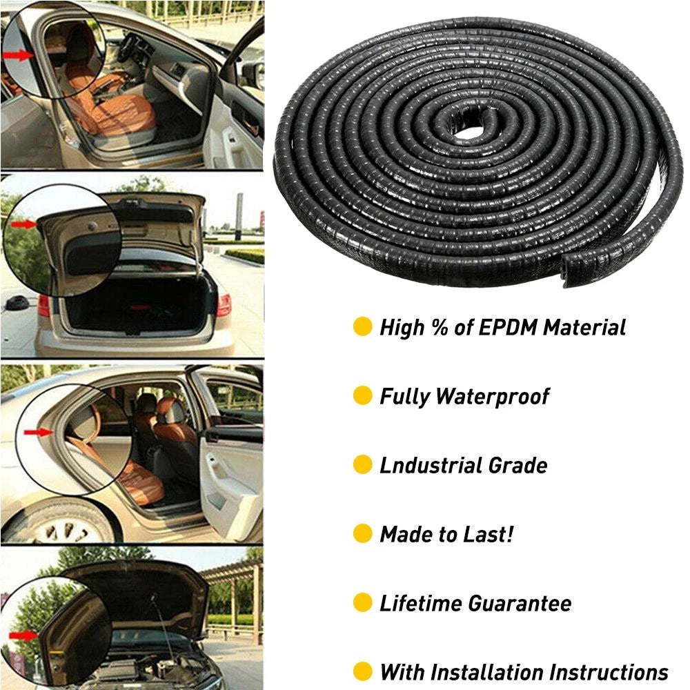 16ft Car Trim Edge Door Molding Rubber Strip Scratch Seal Protector Guard Decor 6B93BC-57