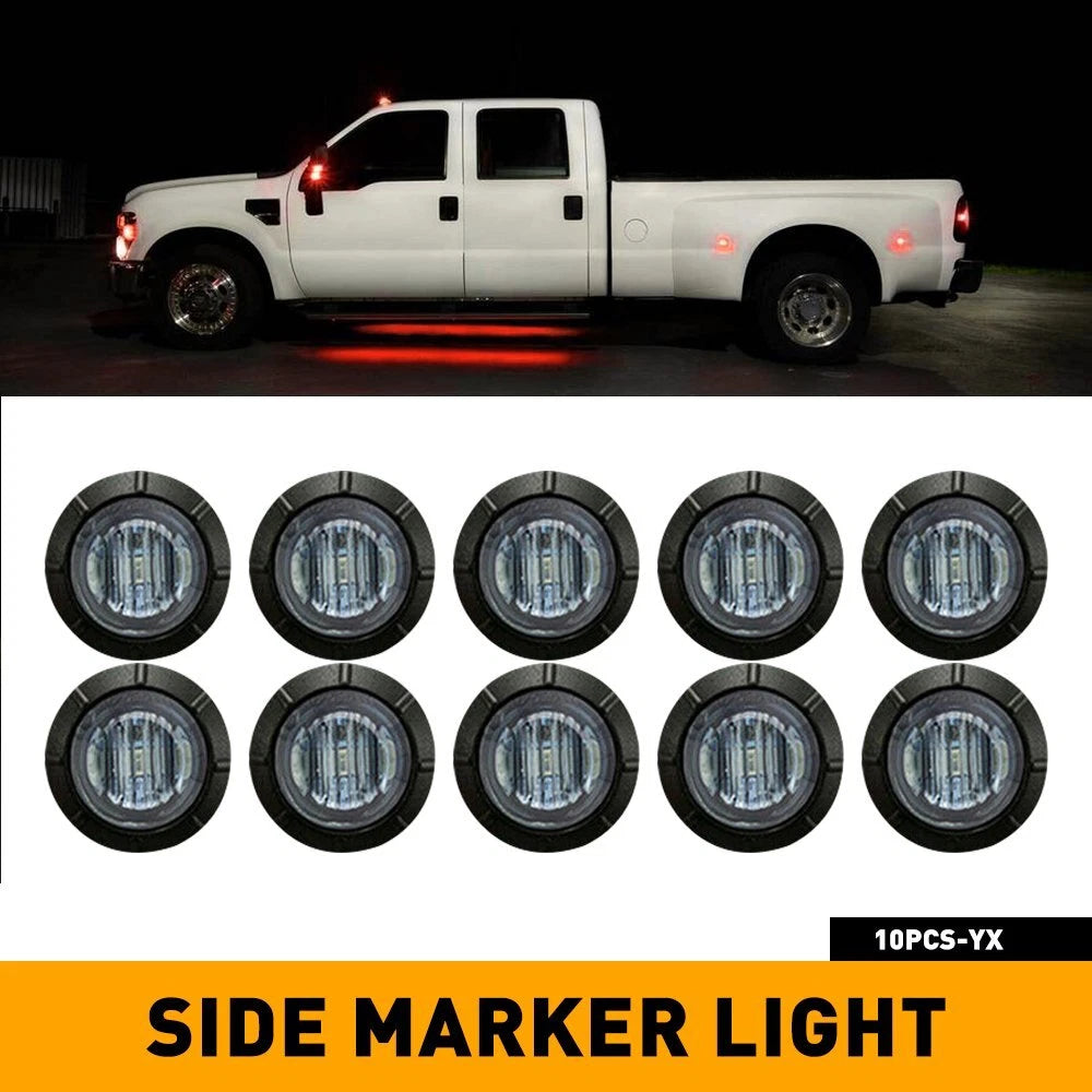 10X Red Smoked Round Side Marker lights Truck Trailer Red 3/4"LED Bullet Light A 6B93BC-57