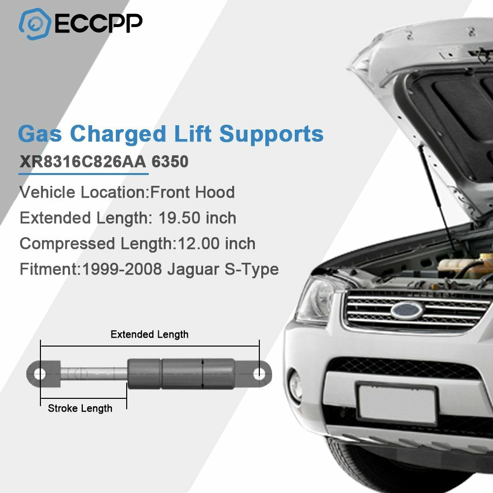 ECCPP 2x Front Hood Spring Lift Supports Struts For 1999-2008 Jaguar S-Type 6350 ECCPP