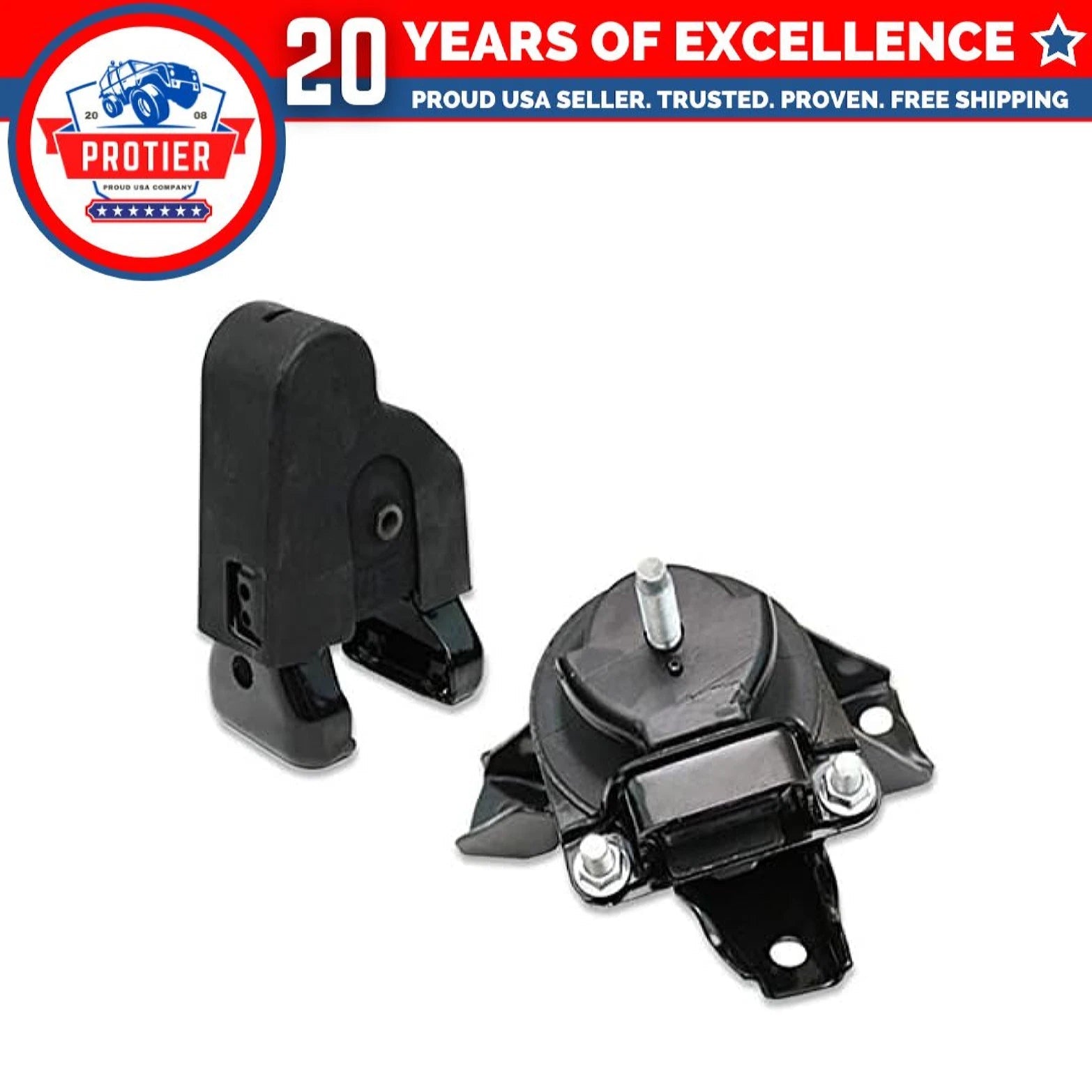 Fits 2006-2008 Hyundai Azera 3.3L 3.8L Front Lower & Rear Motor Mount 2pcs : 6B93BC-57