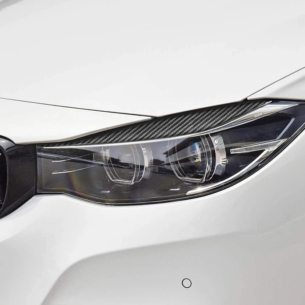For 2013-2019 BMW 3 Series Glossy Black Headlight Eyelid Eye Lid Cover Eyebrows 6B93BC-57