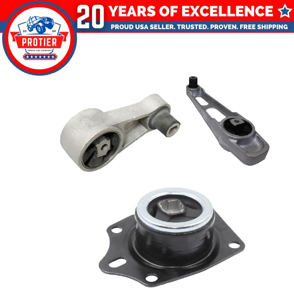 Engine Motor Mount 3PCS Fit 01-07 Chrysler PT Cruiser 2.4L Manual w/o Turbo 6B93BC-57