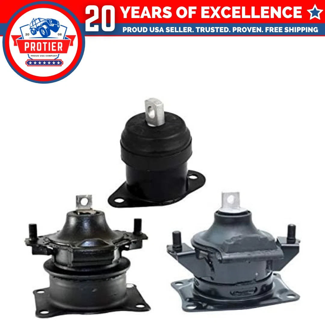 Front & Rear Motor Mount Set 3PCS for Auto Trans 03-07 Honda Accord 2.4L 6B93BC-57