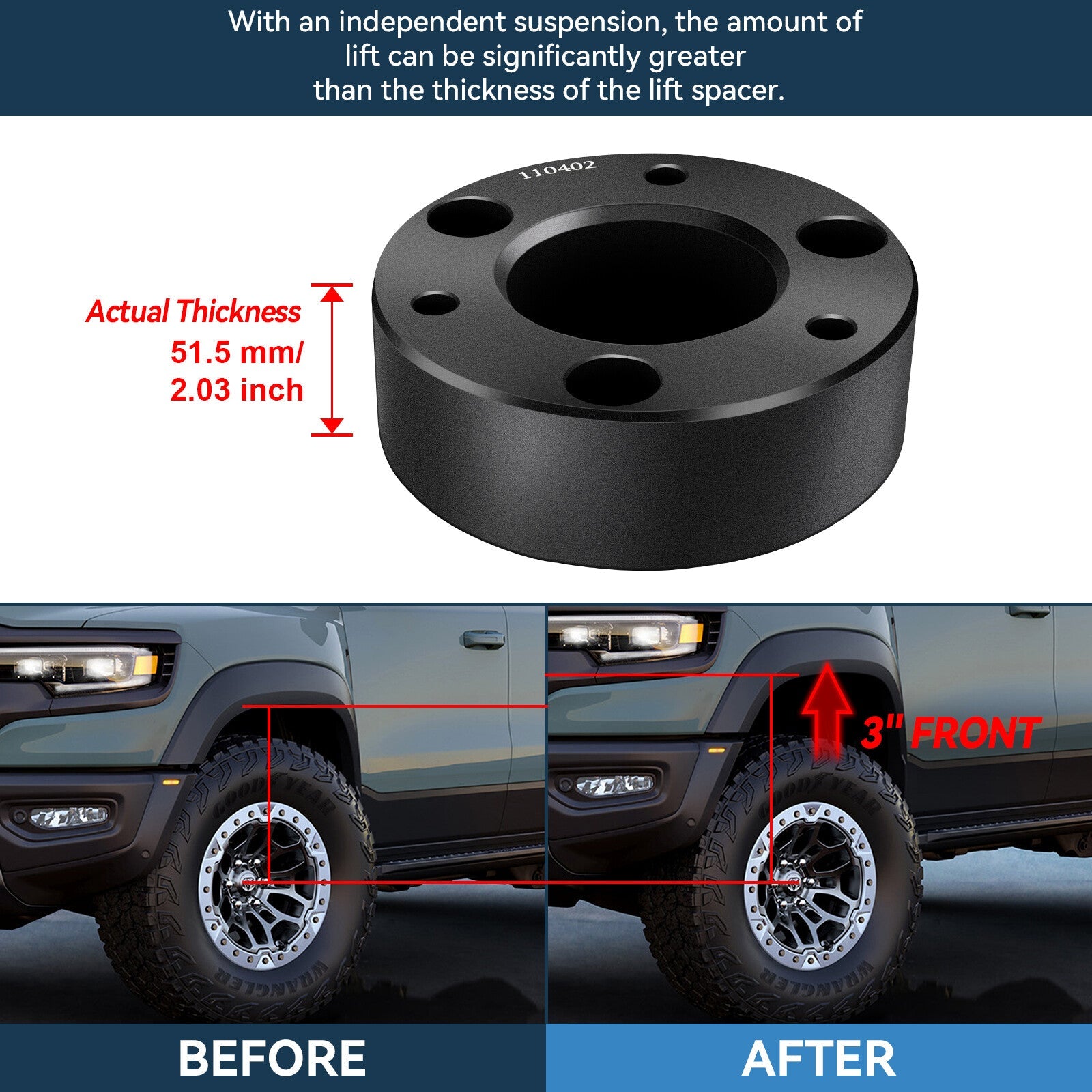 4Pcs 3" Front Leveling Lift Kit For Chevy Silverado GMC Sierra 1500 2007-2024 6B93BC-57