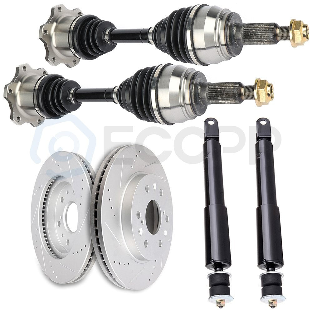 Front CV Axle + Brake Rotors + Struts for Chevrolet Silverado 1500 6.0L 2003-06 6B93BC-57