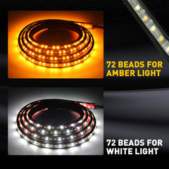 2X 60" Running Board Light LED Side Step Strip Bar White Amber Turn Signal Truck 6B93BC-57