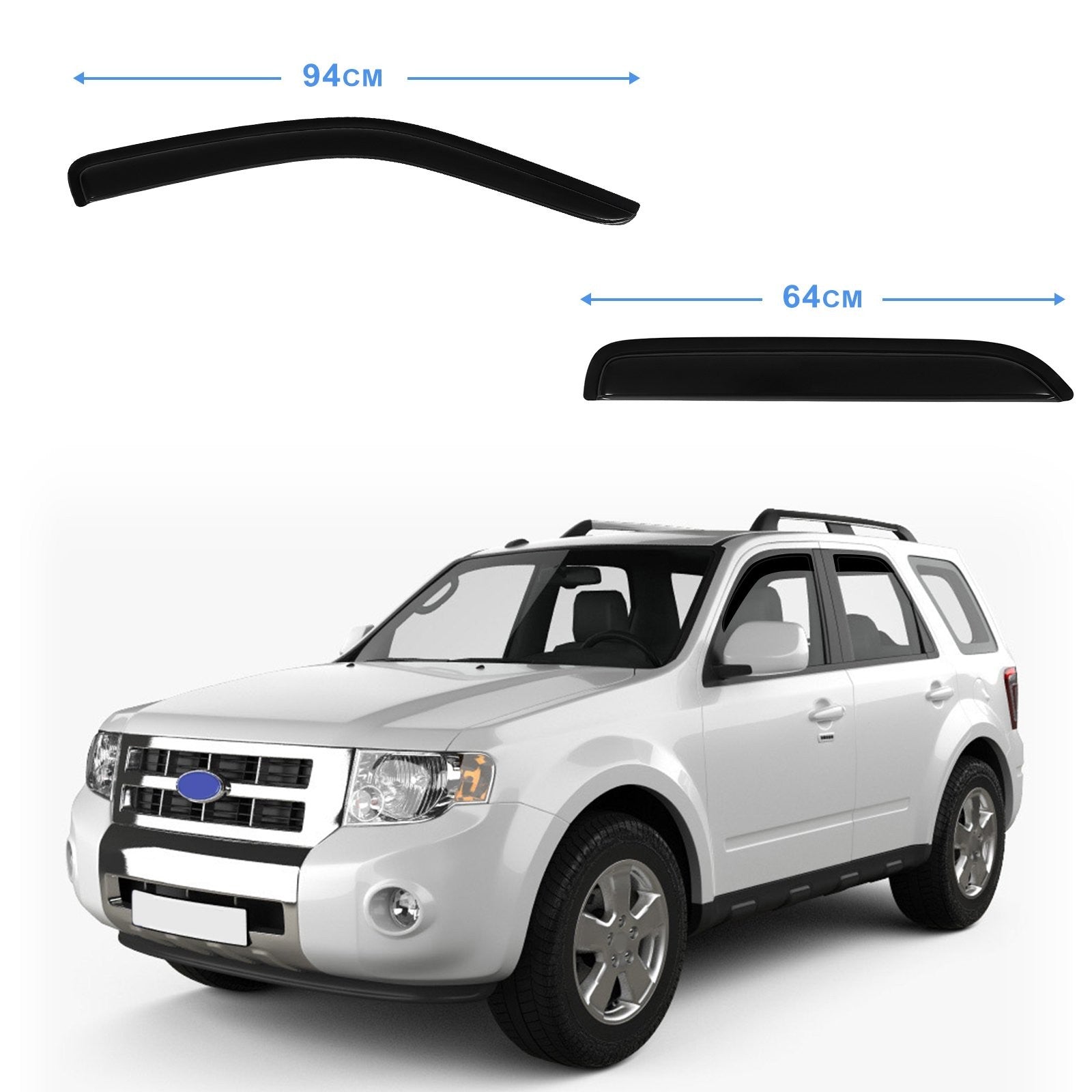 Window Visor Vent Rain Shades Guards Deflectors For 2004-2012 Ford Escape 6B93BC-57