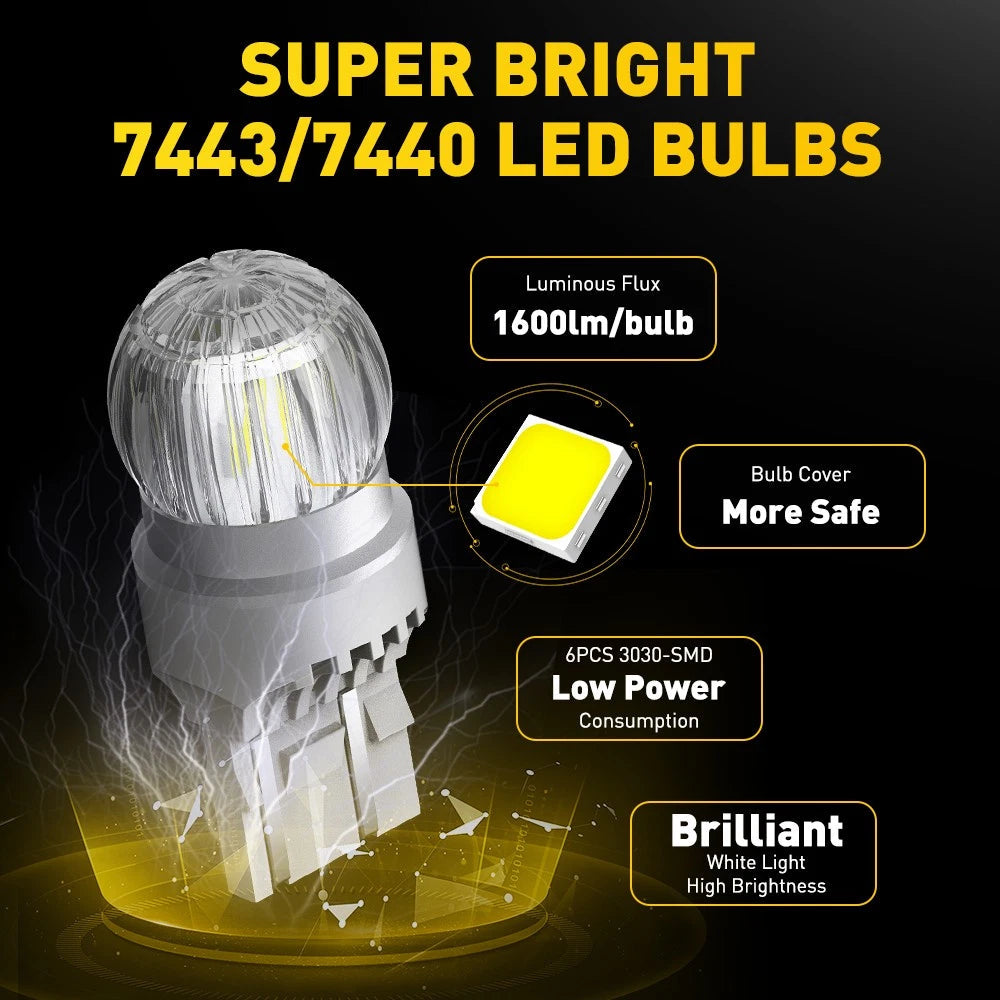 For Toyota Prius 2004-2015 LED Back Up Reverse Light Bulb Lamp Bright White 7443 6B93BC-57
