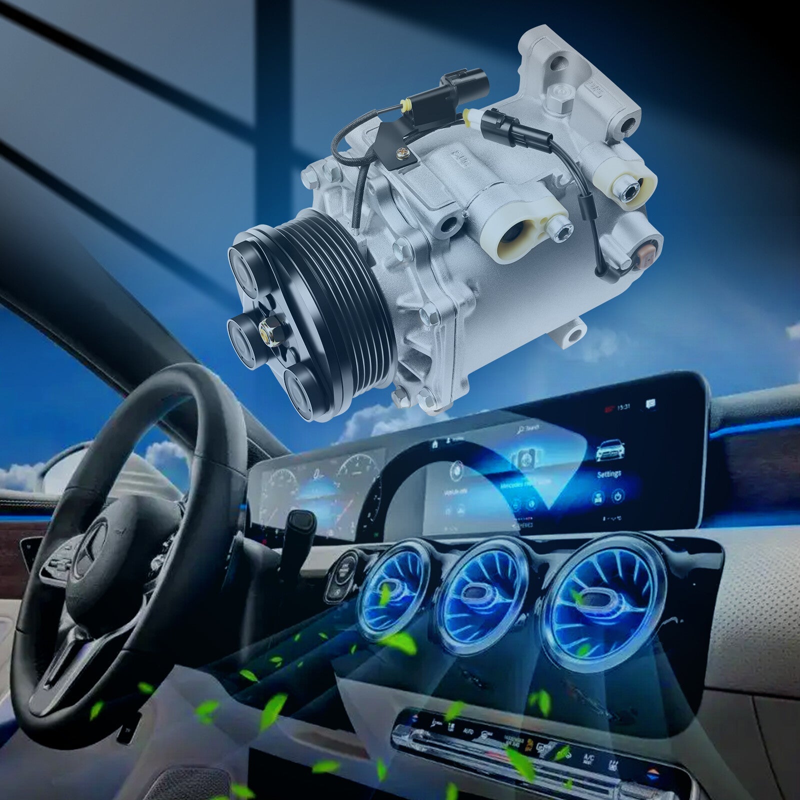 ECCPP A/C AC Compressor For 06-12 Mitsubishi Endeavor Galant Eclipse 2.4L 3.8L ECCPP