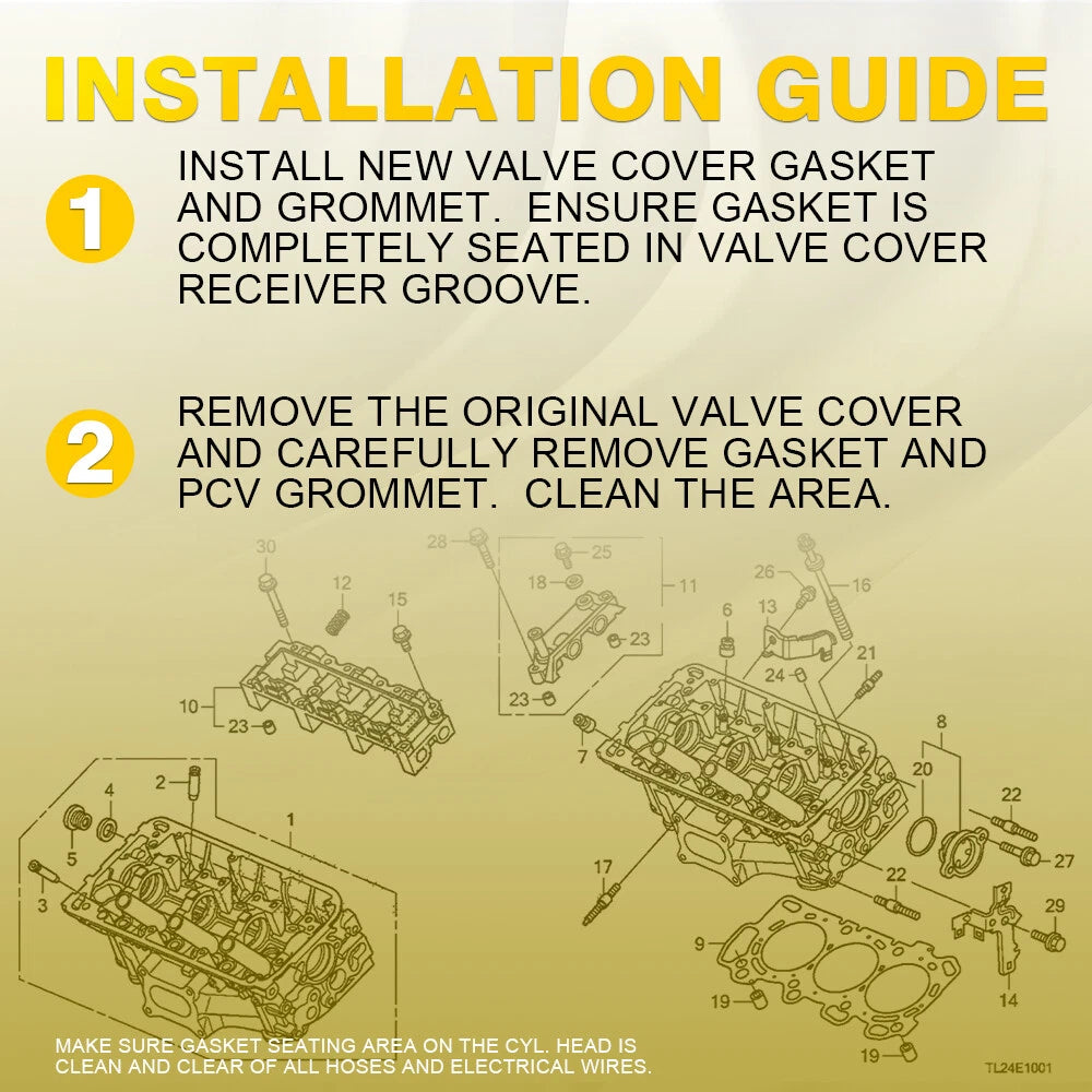 Valve Cover Gasket Sealing Kits for 1987-2001 TOYOTA CAMRY 2.0L 2.2L VS50304R EA 6B93BC-57