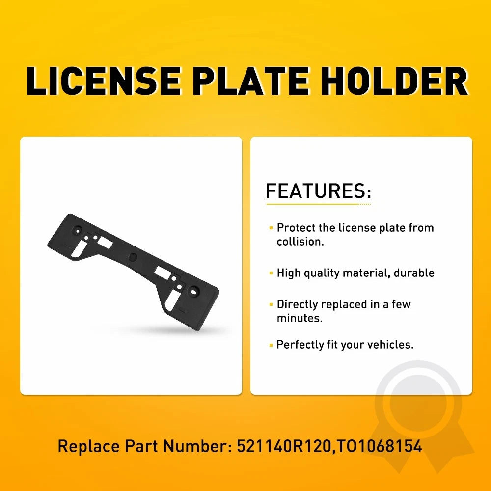 Black For 19-24 Toyota RAV4 Front License Plate Frame Holder Mounting Bracket EA 6B93BC-57