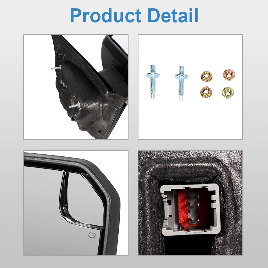 Passenger Side Power Heated Turn Signal Tow Mirror For 2015-2020 Ford F150 F-150 6B93BC-57