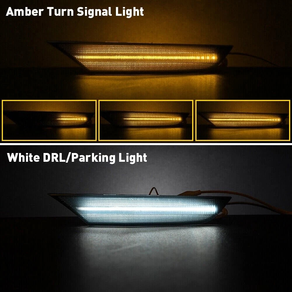 For Infiniti 03-06 G35 Base X Sedan LED Front Bumper Side Marker Light Amber 2pc 6B93BC-57