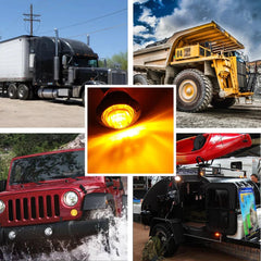 10X 3/4" Marker Lights LED Truck Trailer Round Side Bullet Light Amber Smoke EOA 6B93BC-57