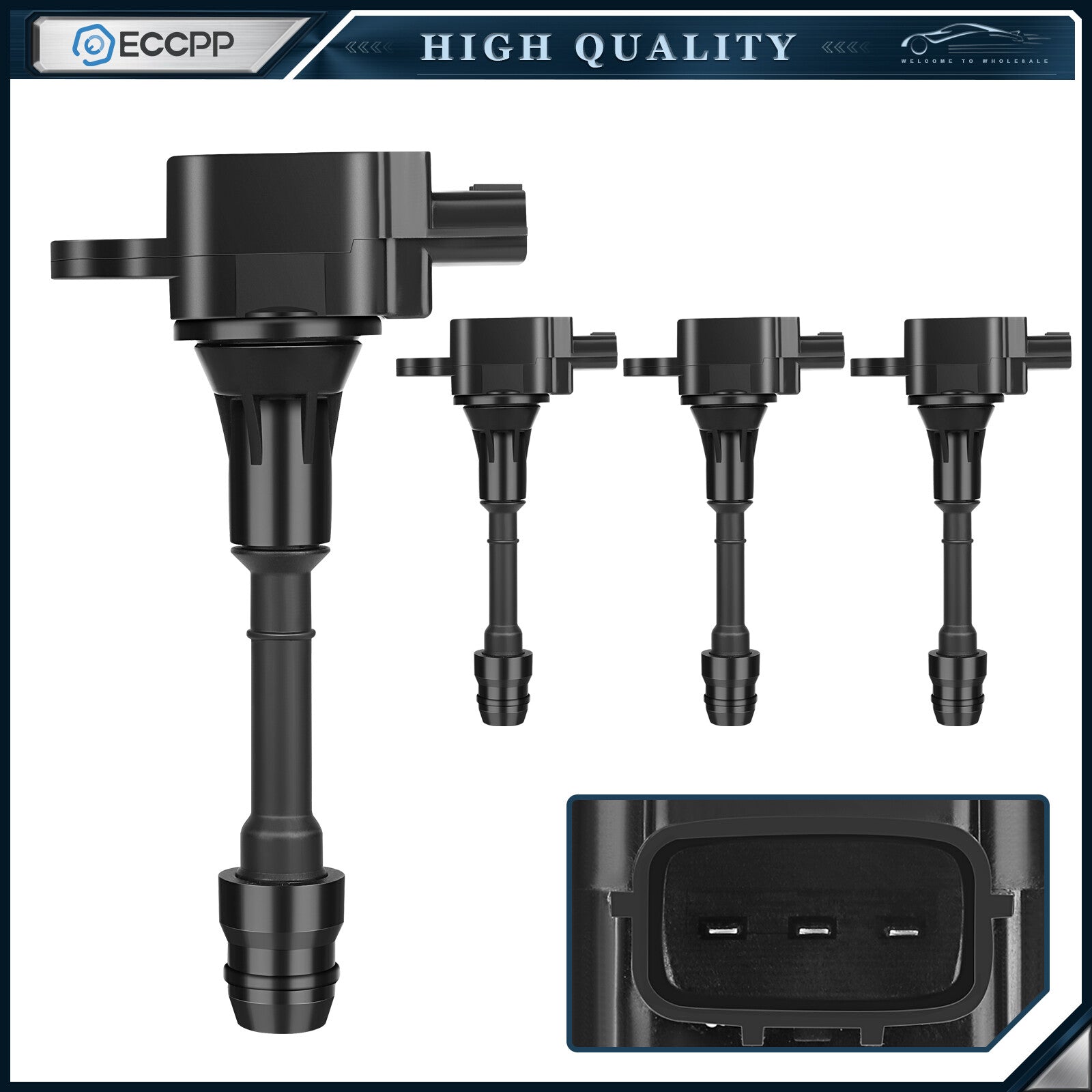 ECCPP 4 Ignition Coils For 02-06 Nissan Altima Sentra 05-06 X-Trail 2.5L L4 6B93BC-57