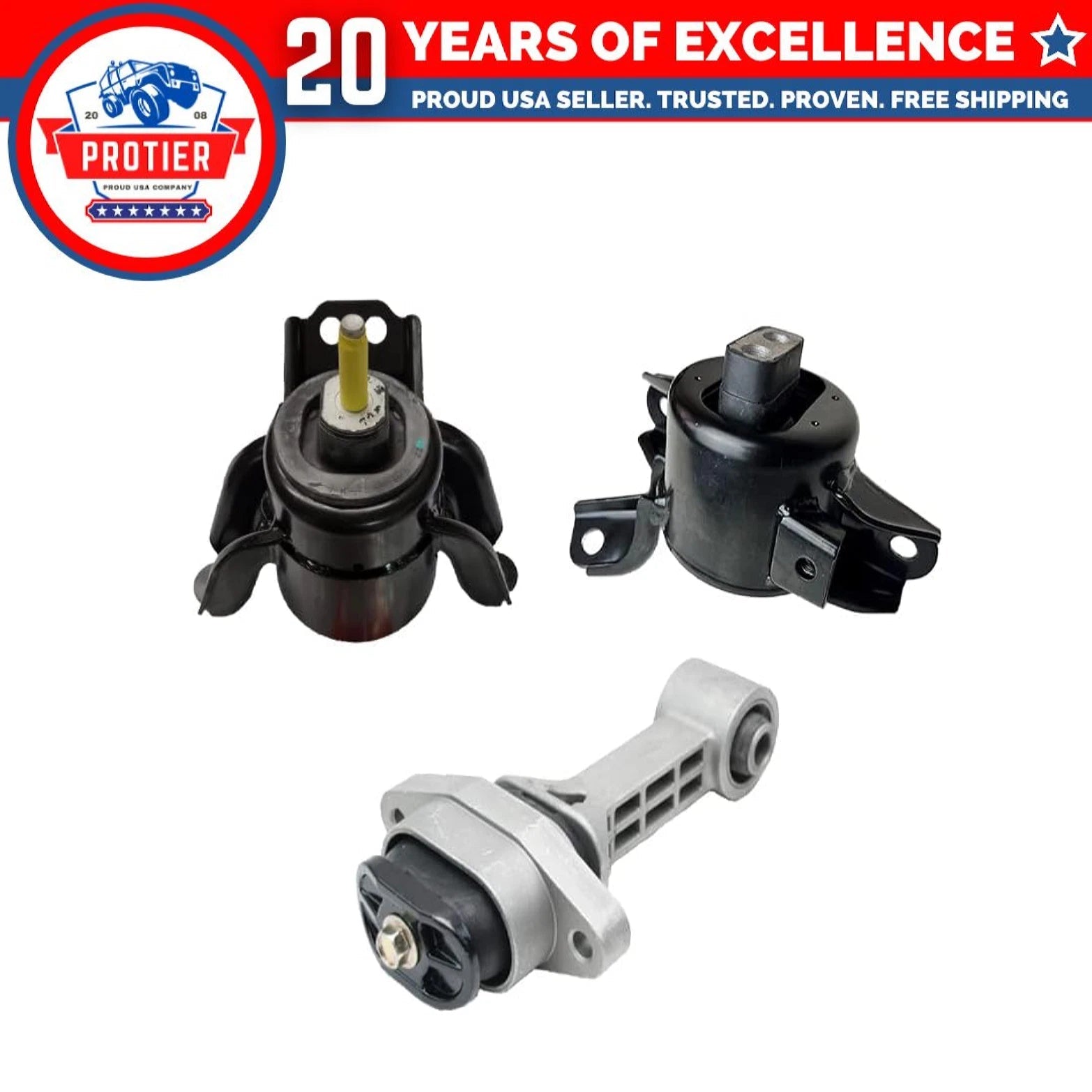 Fits 2014-2019 Kia Soul 1.6L/ 1.6L Turbo MANUAL Motor & Trans Mount Set 3PCS : 6B93BC-57
