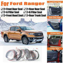 Door Rubber Seal Strips Weather Draft Wind Noise Reduction Kit For Ford Ranger