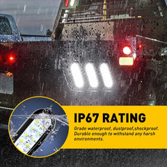 2PCS 6" White/clear Oval LED 10 Diode Tail Lights w/grommet & plug Truck Trailer 6B93BC-57