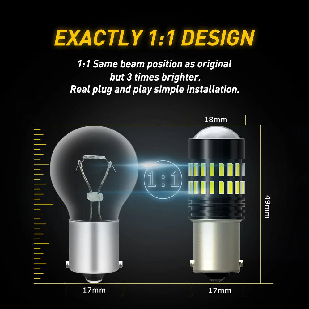 AUXITO 4X White Reverse Backup Lights BA15S P21W 7506 7506L 1156 LED Bulbs EOA AUXITO