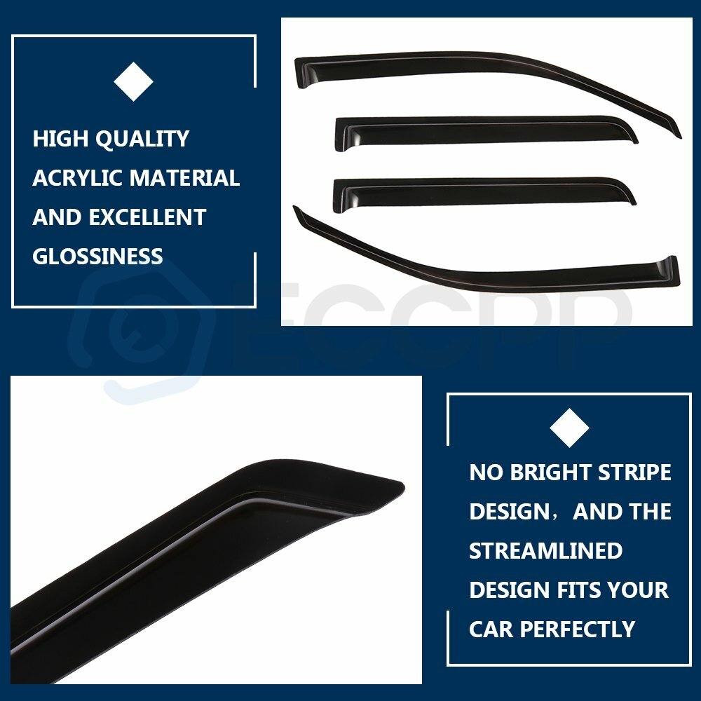 For 2004-2008 Ford F150 Crew Cab Window Visor Vent Guards Shades Deflectors 6B93BC-57