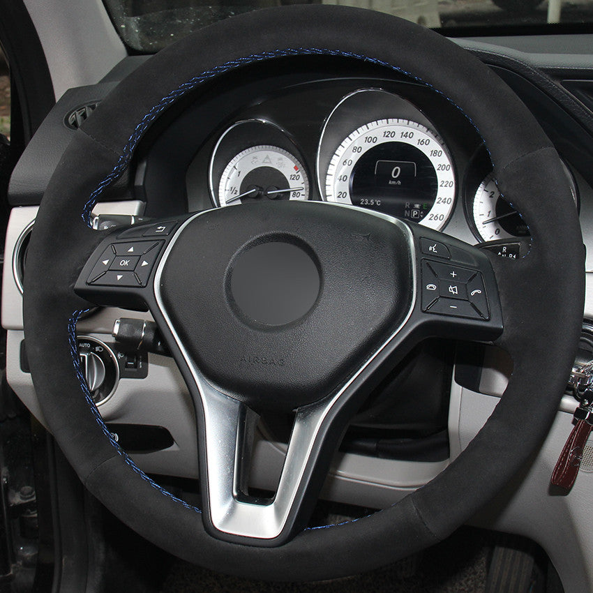 Suede Steering Wheel Hand-stitch on Wrap Cover For Benz GLA Class