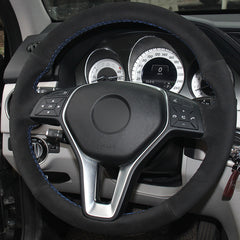 Suede Steering Wheel Hand-stitch on Wrap Cover For Benz GLA Class