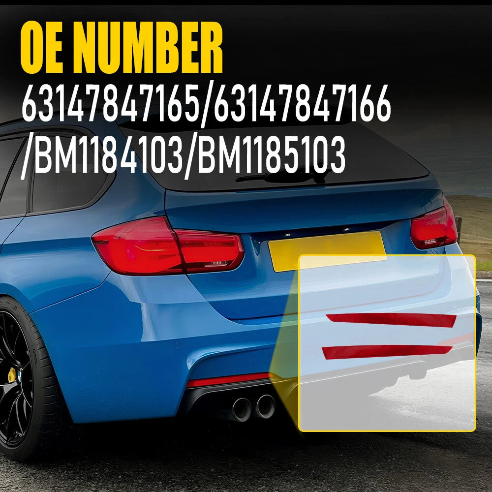 Pair Rear Bumper Reflector For Case 12-17 BMW 3-Series F30 M F31 Sport 330i 340i 6B93BC-57