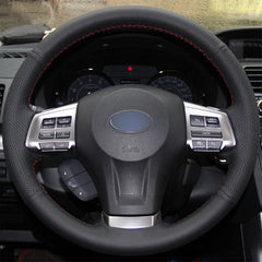 Top Leather Steering Wheel Hand-stitch on Wrap Cover For Subaru Forester XV