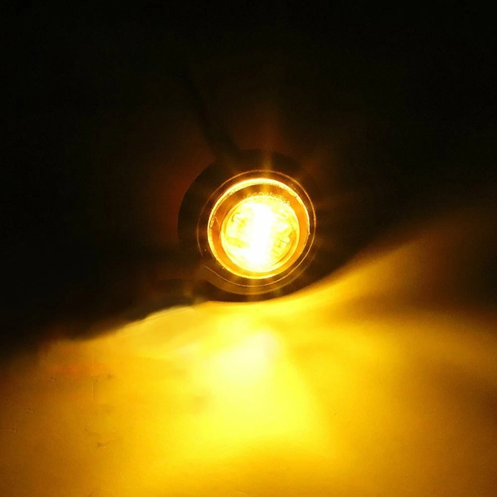 20X Red Amber LED Bullet Side Marker Light Flush Mount Truck Trailer 3/4" EOA 6B93BC-57