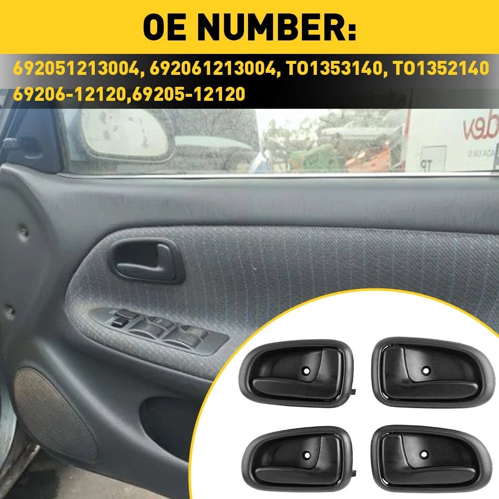 Interior Door Handle For 93-97 Toyota Corolla Set of 4 Front and Rear EOA 6B93BC-57
