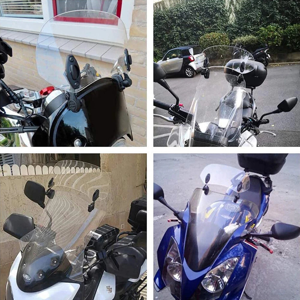 Motorcycle Clip On Windshield Wind screen Deflector Extension Spoiler USEOA 6B93BC-57