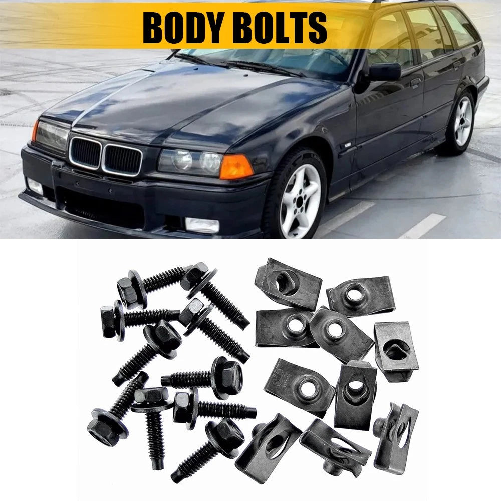 For Truck Ford Body Bolts&U-nut Clips- 5/16-18 x 1-3/16"- 1/2" Hex- 20 pcs- #374 6B93BC-57