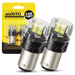 2x AUXITO 1157 LED Light Bulb Car Brake Stop Signal Turn Reverse Tail Lamp White AUXITO