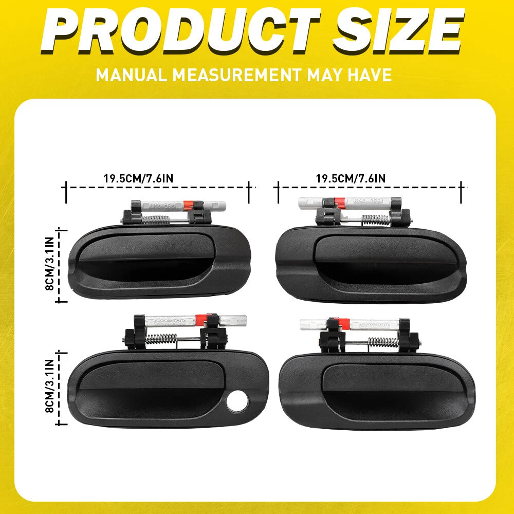 4pcs Exterior Door Handles Set Fits for 2000-2006 Nissan Sentra Front & Rear EOA 6B93BC-57