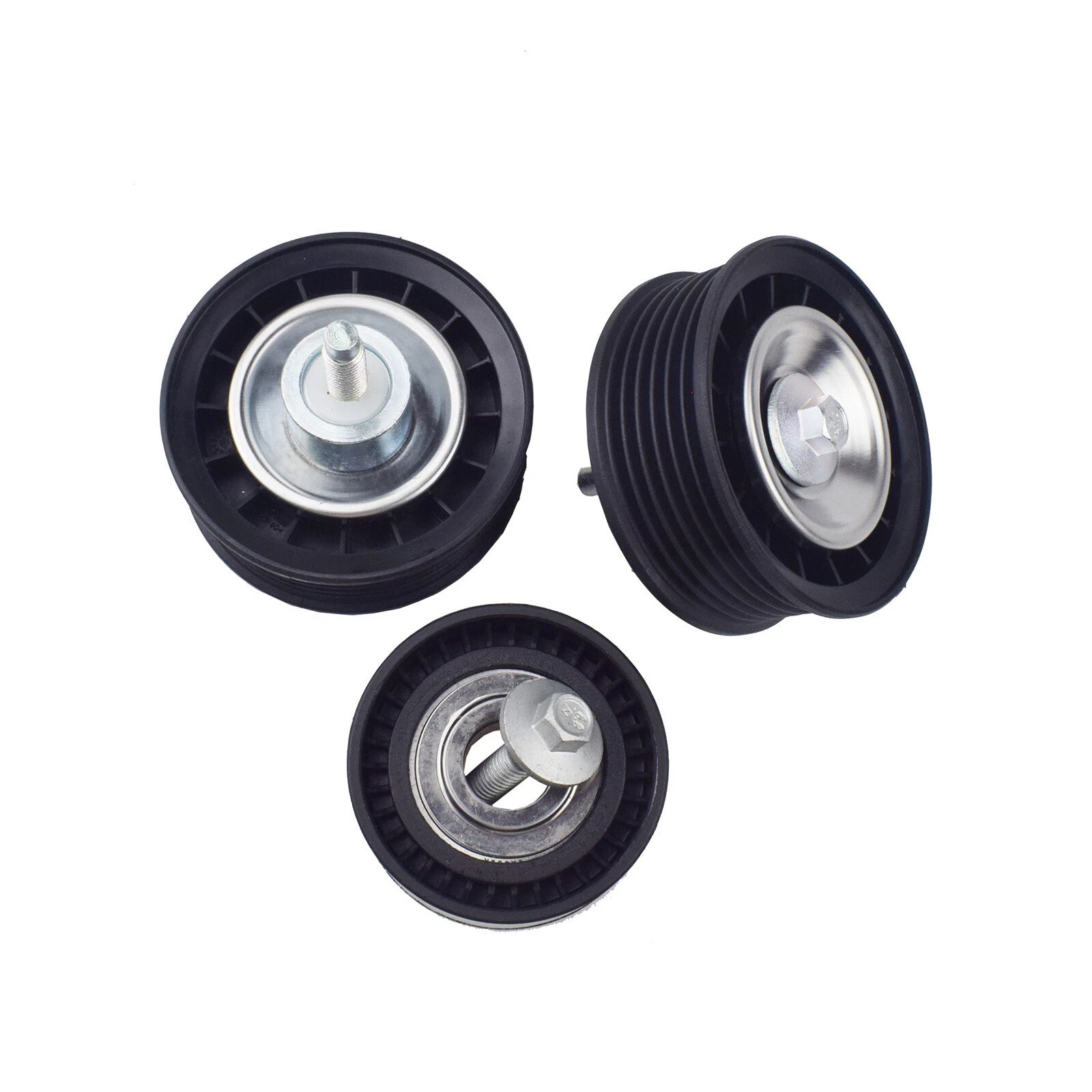 Lower Upper Belt Idler Pulley Set 3PCS LR028879 for Range Rover Evoque LR028878 6B93BC-57