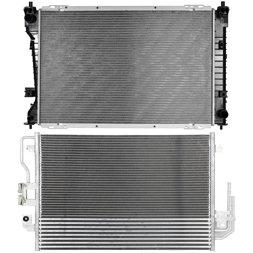 Aluminum Radiator & Condenser Cooling Kit For 08-2011 Ford Escape Mazda Tribute