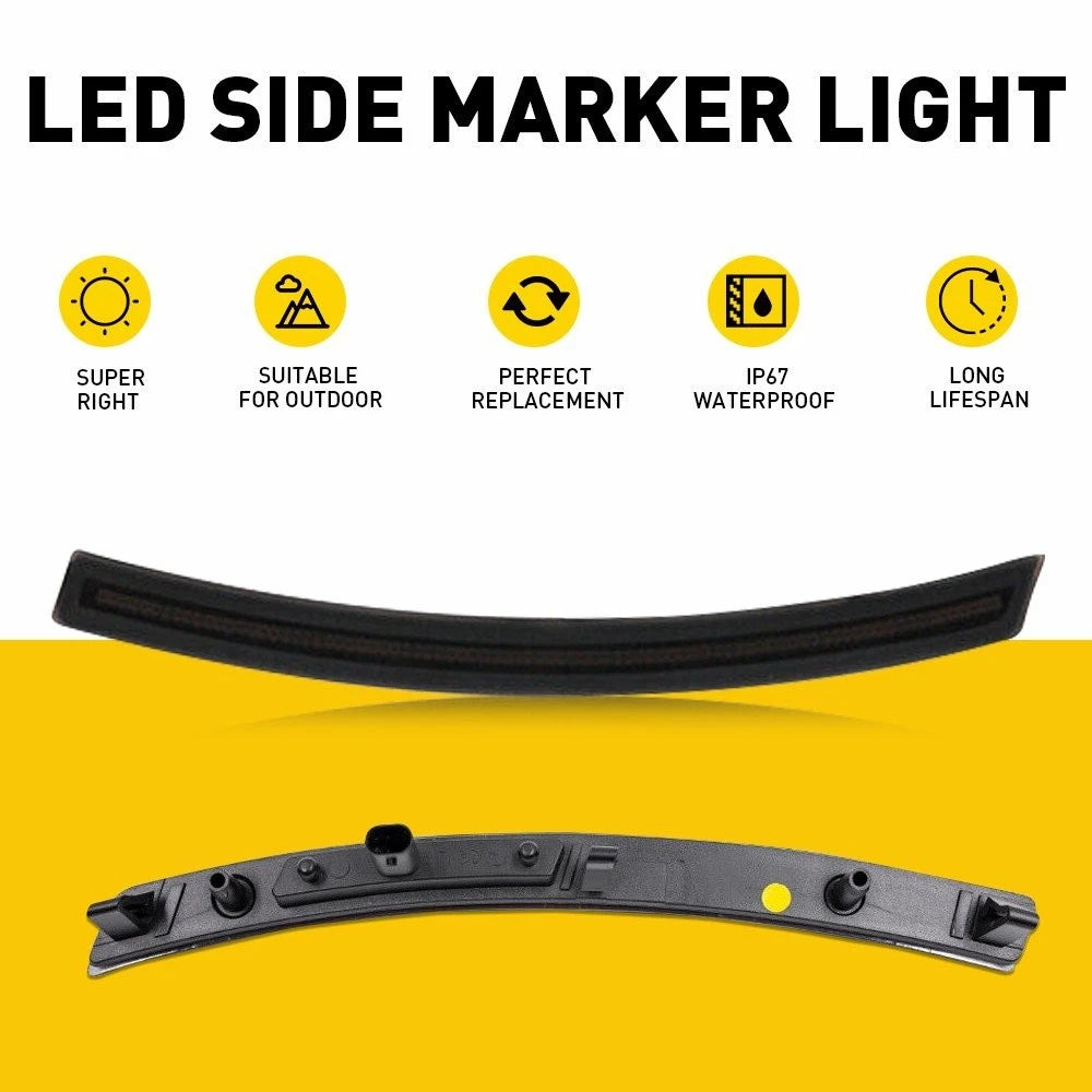 4PC For Chevy Corvette C7 14-19 LED Side Marker Bumper Reflector Lamp Smoked EOA 6B93BC-57