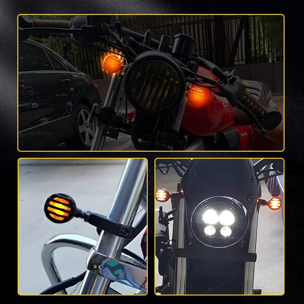 2pcs Amber Halogen Turn Signal Lights 12V for Honda Yamaha Suzuki Kawasaki EOA 6B93BC-57